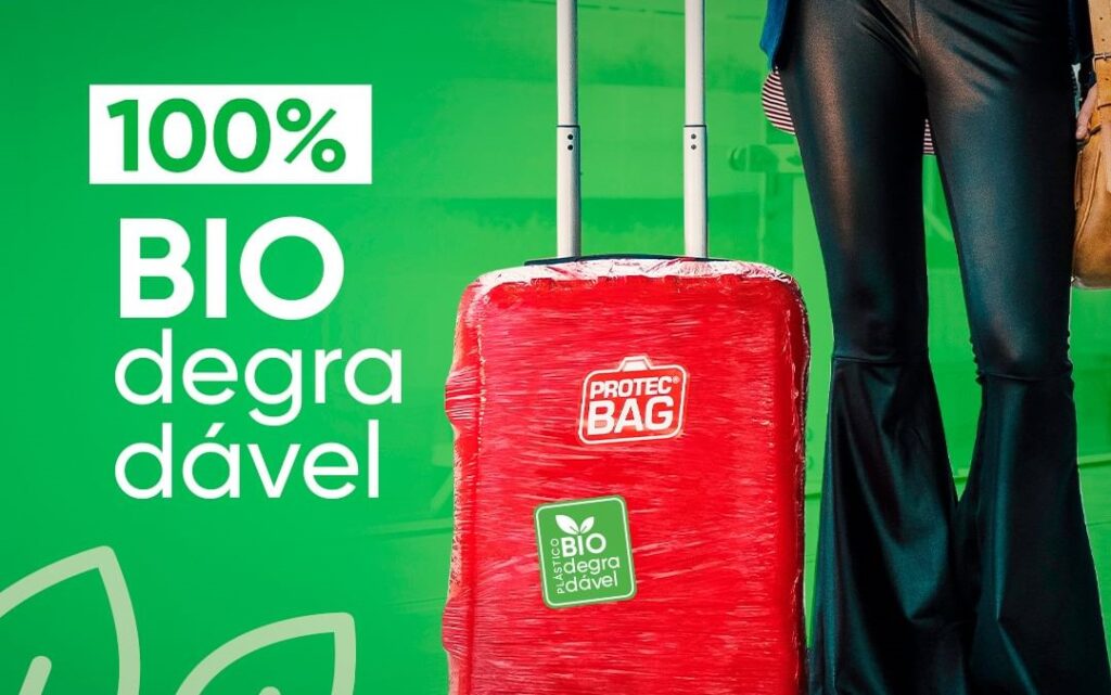 Marca brasileira Protec Bag inova com filme 100% biodegradável para malas