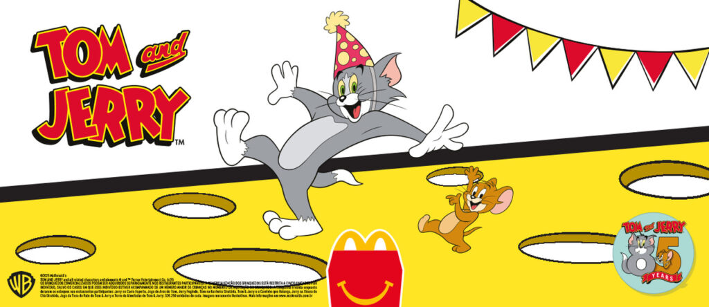 McLanche Feliz lança brinquedos de Tom & Jerry para celebrar 85 anos da dupla
