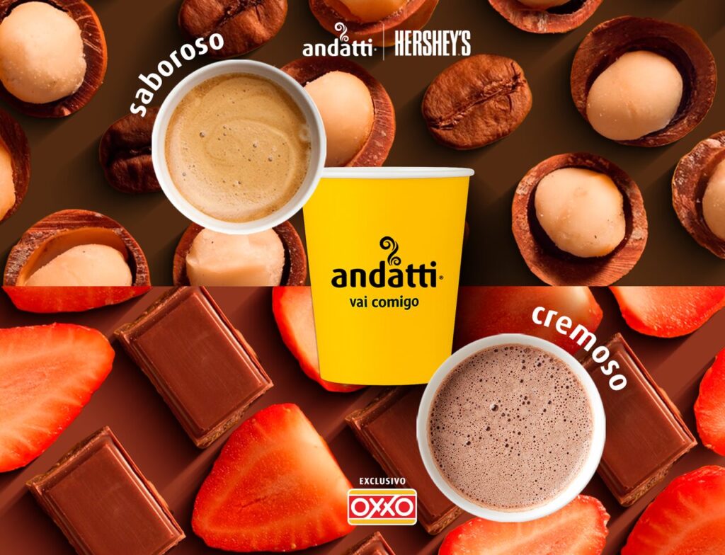 OXXO lança bebidas sazonais com andatti e Hershey’s para o inverno