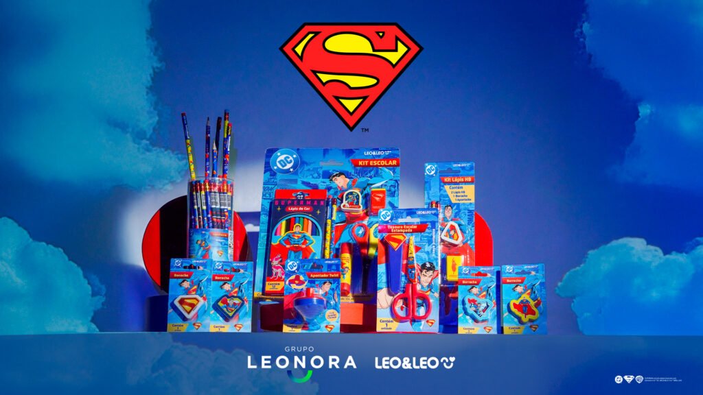 Grupo Leonora apresenta coleção Superman com itens escolares para o volta às aulas