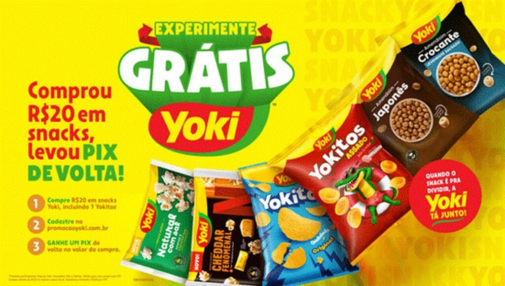 Yoki moderniza embalagens de snacks e lança promoção com cashback via Pix
