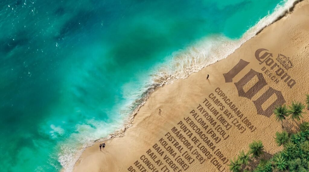 Corona lança guia global com 100 praias icônicas e destaca 11 paraísos brasileiros