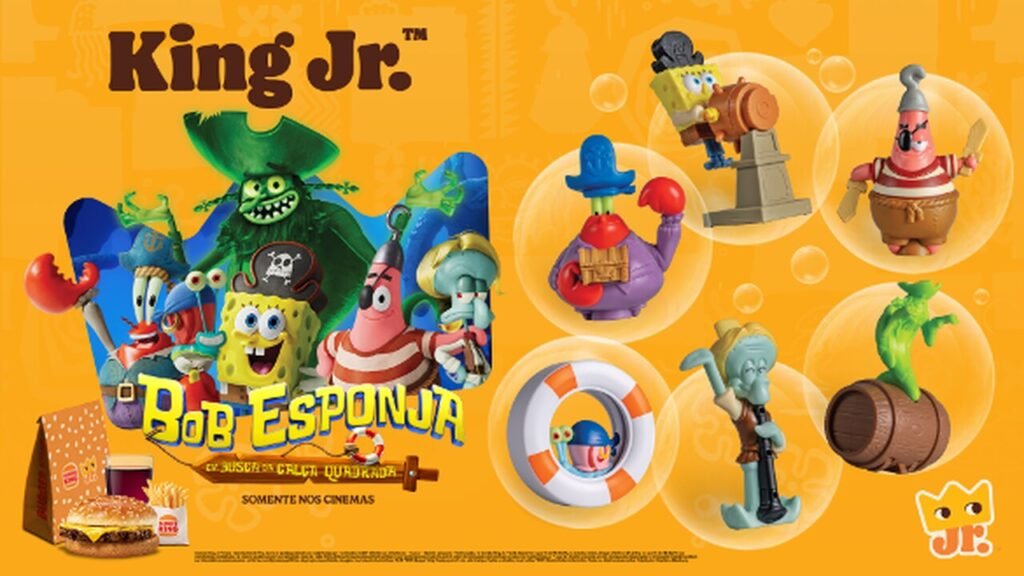 Burger King lança linha especial do Bob Esponja com brinquedos e sobremesas temáticas