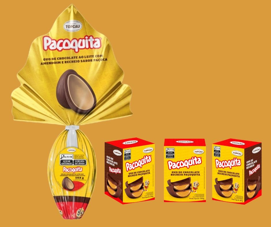 Paçoquita e Top Cau lançam ovos de Páscoa 2026 com nova versão dupla camada