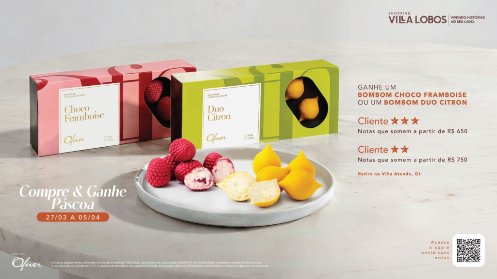Shopping Villa Lobos realiza ações de Páscoa com sorteios e Compre e Ganhe de chocolates Ofner
