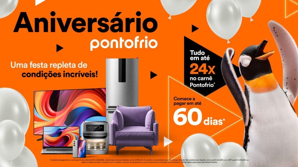 Ponto Frio faz campanha de 80 anos com foco em flexibilidade de pagamento