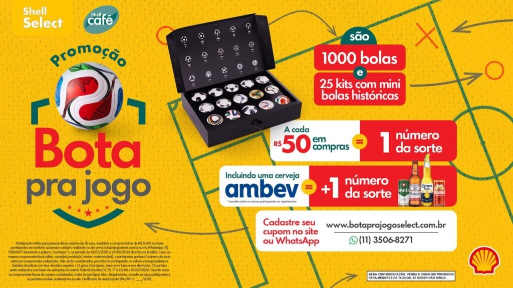 Cafu estrela campanha “Bota Pra Jogo”, da Shell Select, com sorteios semanais