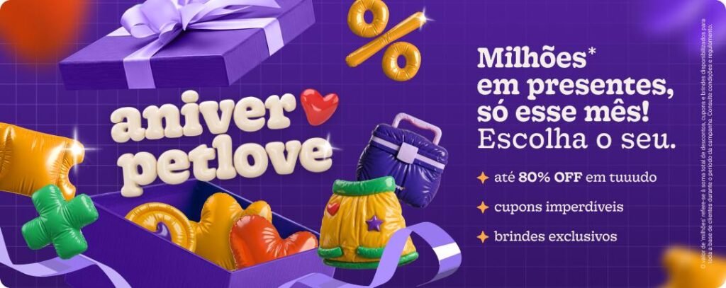 Petlove comemora aniversário com descontos de até 80% e frete grátis