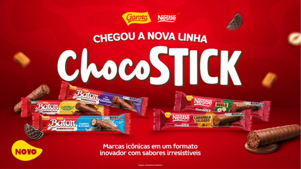 Nestlé e Baton lançam Chocostick, nova linha de chocolates com recheio e cobertura