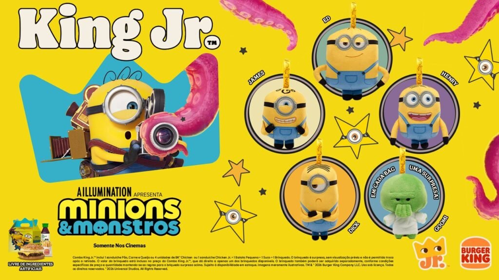 Minions invadem o Burger King em parceria com novo filme da Universal Pictures