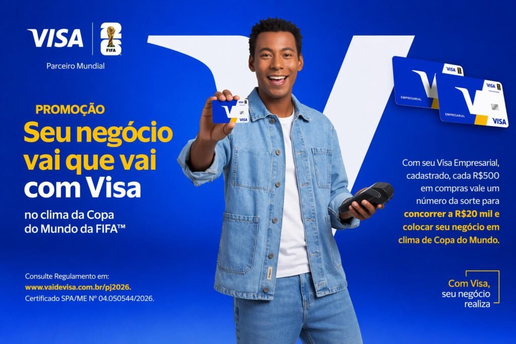 Visa lança campanha para PMEs e sorteará prêmios de R$ 20 mil durante a Copa do Mundo