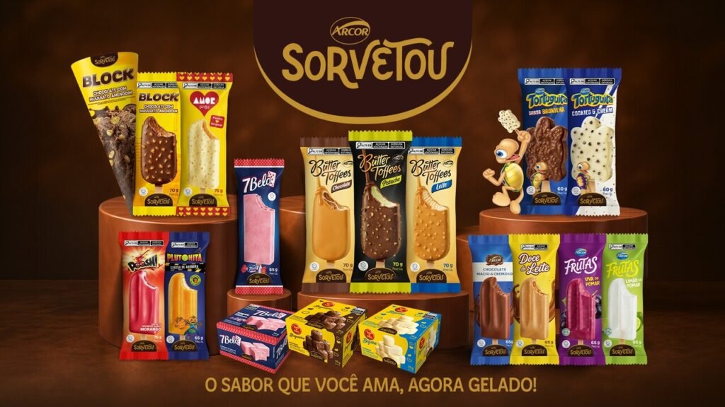 Arcor e Grupo Los Los lançam linha de sorvetes inspirada em Tortuguita, 7Belo e Butter Toffees
