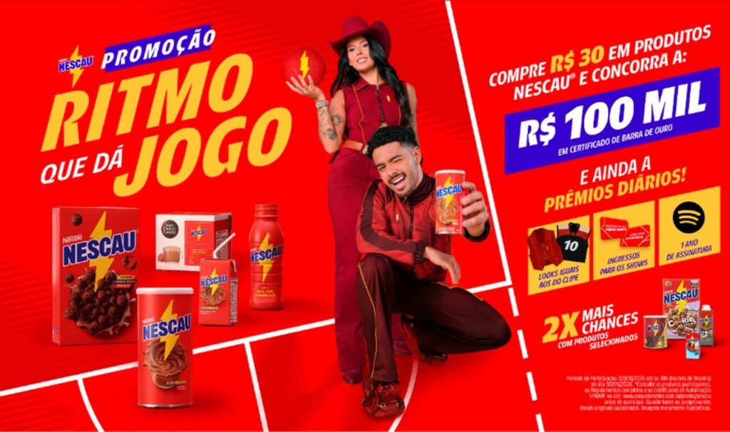 Nescau lança promoção com Ana Castela e Pedro Sampaio e sorteia R$ 100 mil