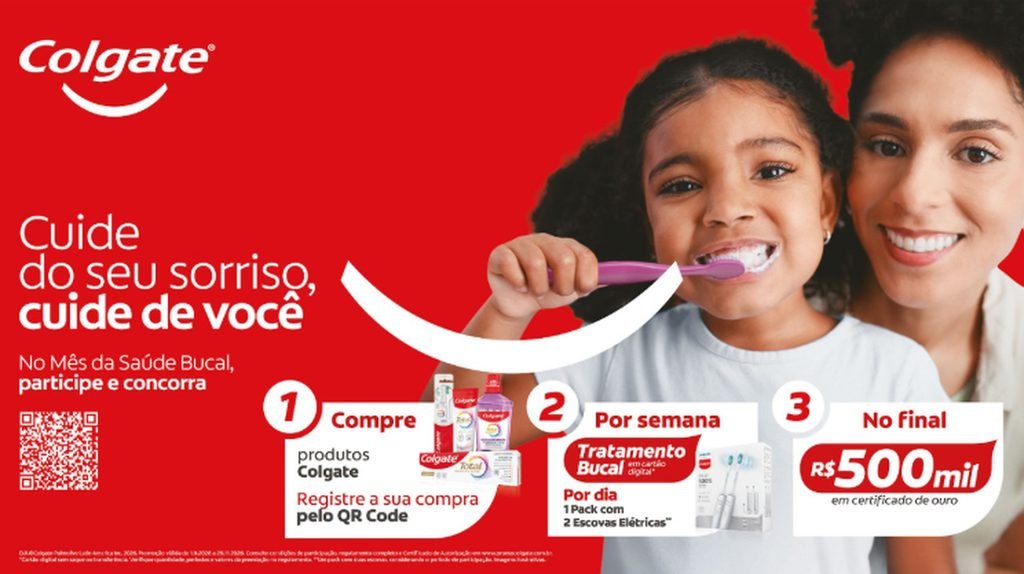 Colgate oferece prêmios diários e semanais durante campanha de saúde bucal
