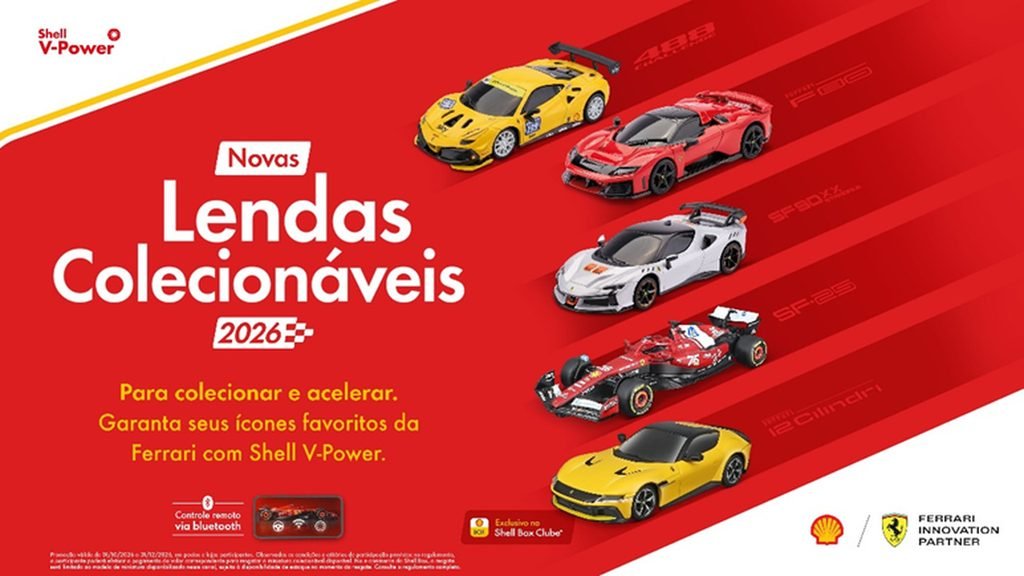 Shell lança coleção de miniaturas da Ferrari com edição exclusiva no Shell Box